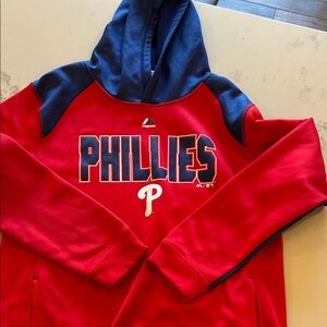 Majestic Phillies Kids Hoodie in Red and Blue